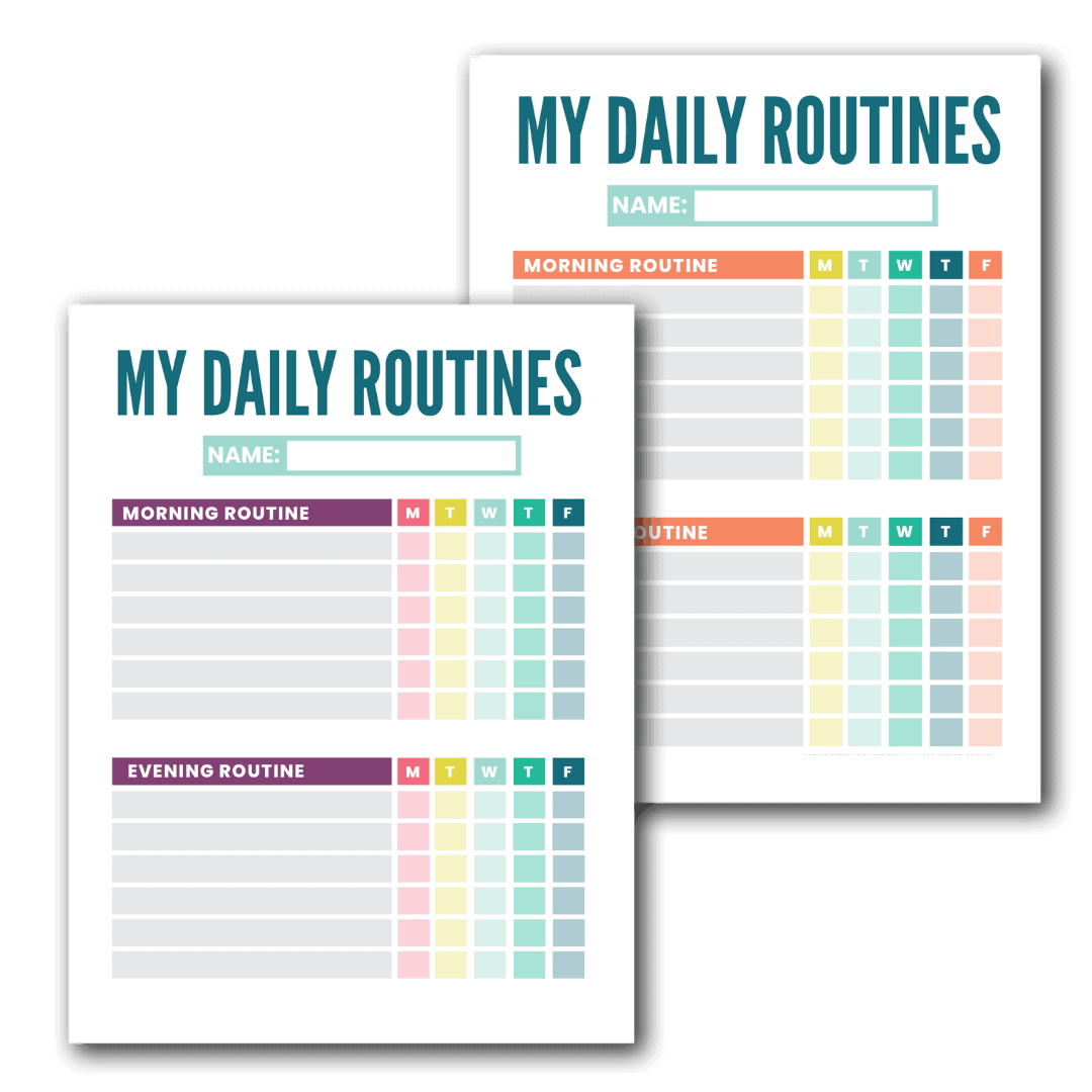 daily schedule chart for two kids