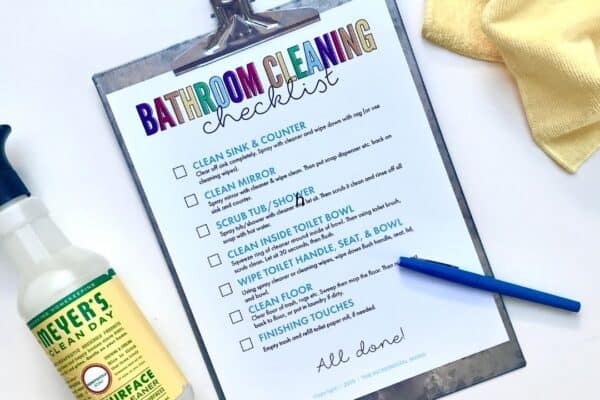 free printable bathroom checklist