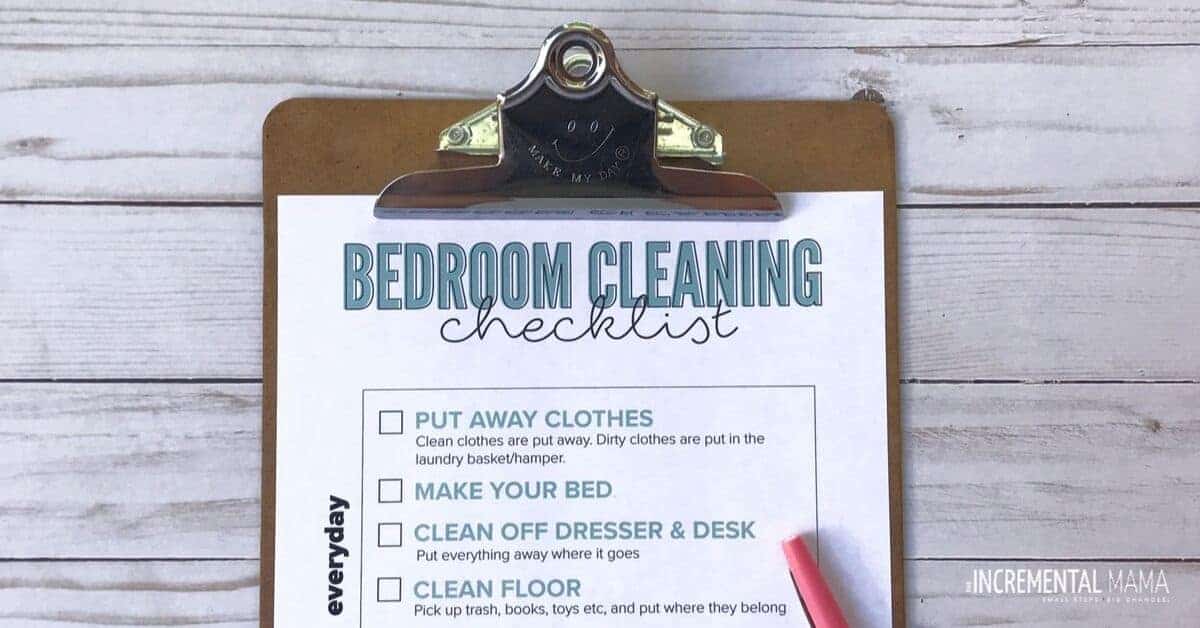 bedroom cleaning checklist for kids