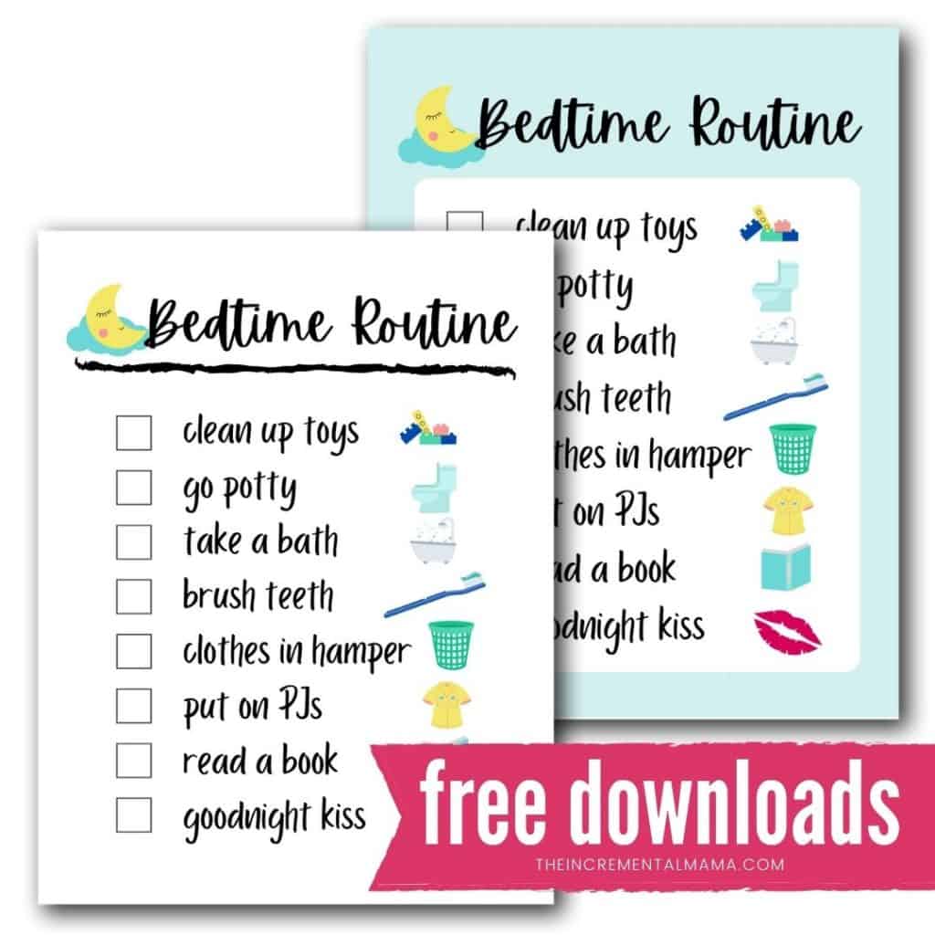 Free Bedtime Routine Picture Schedule