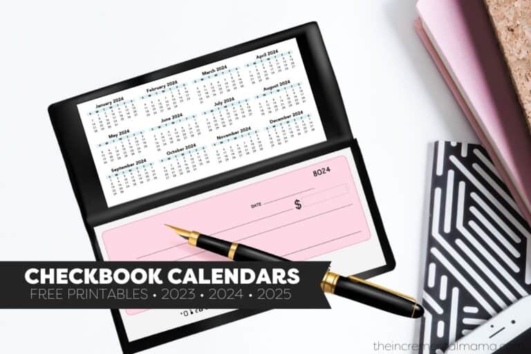 Printable Checkbook Calendar 2025 2025 2025 Printable Lesli Noellyn