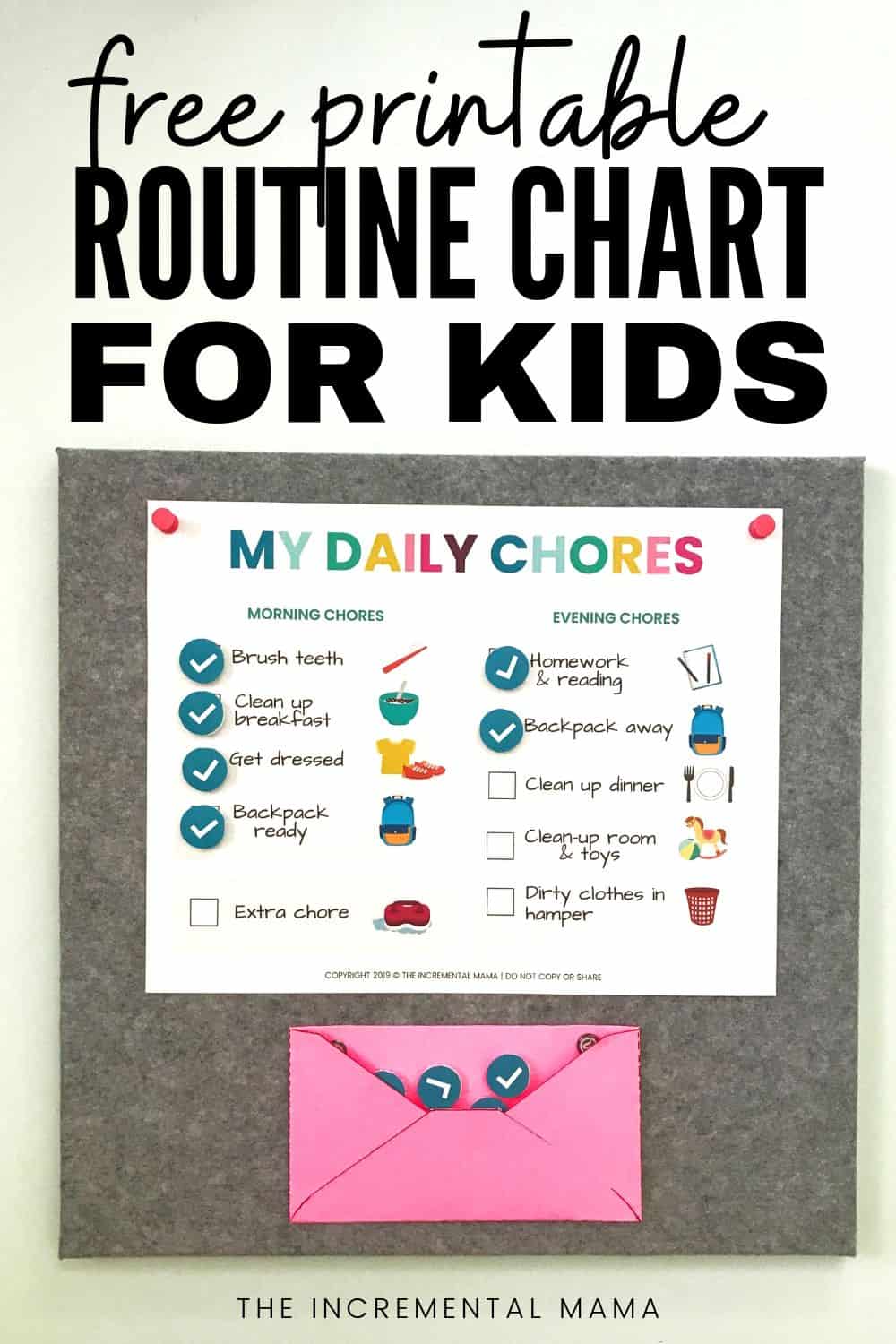 Free Printable Chore Chart for 5-6 Year Olds - The Incremental Mama