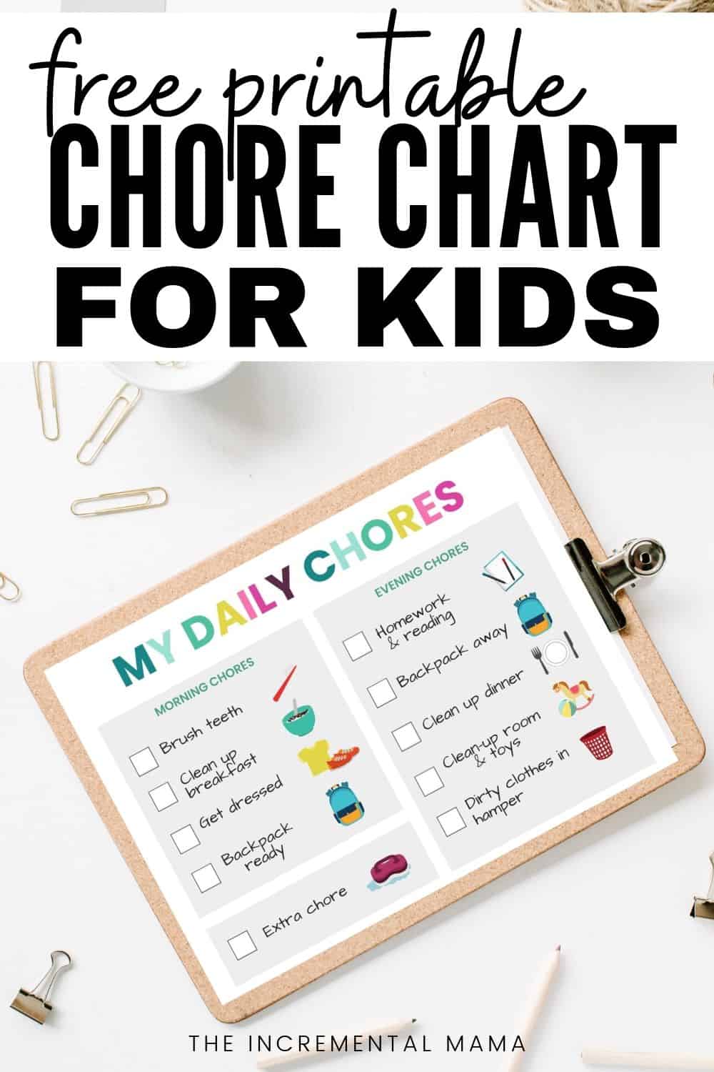 free printable chore chart for 5 year old