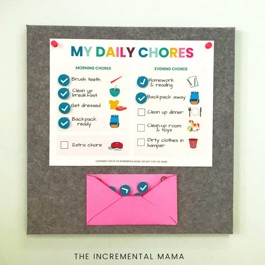 Free Printable Chore Chart for 5-6 Year Olds - The Incremental Mama