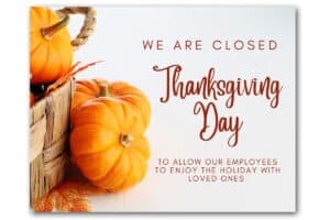 Free Printable Closed for Thanksgiving Signs (7 Templates) - The ...