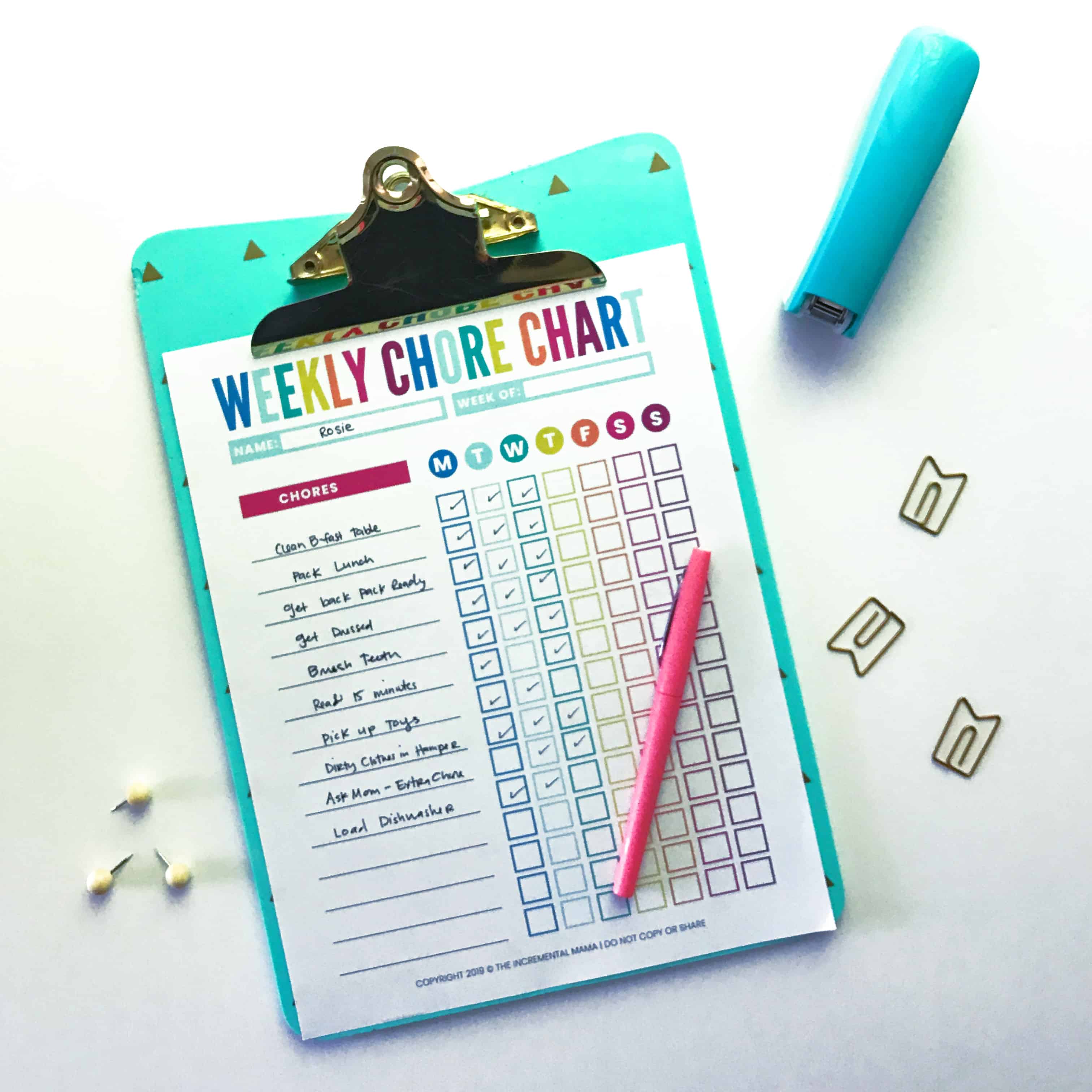 Free customizable chore chart templates to print