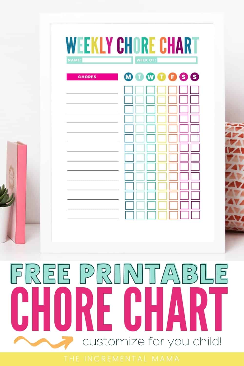 Cute & Colorful Free Customizable Chore Chart Printable - The ...