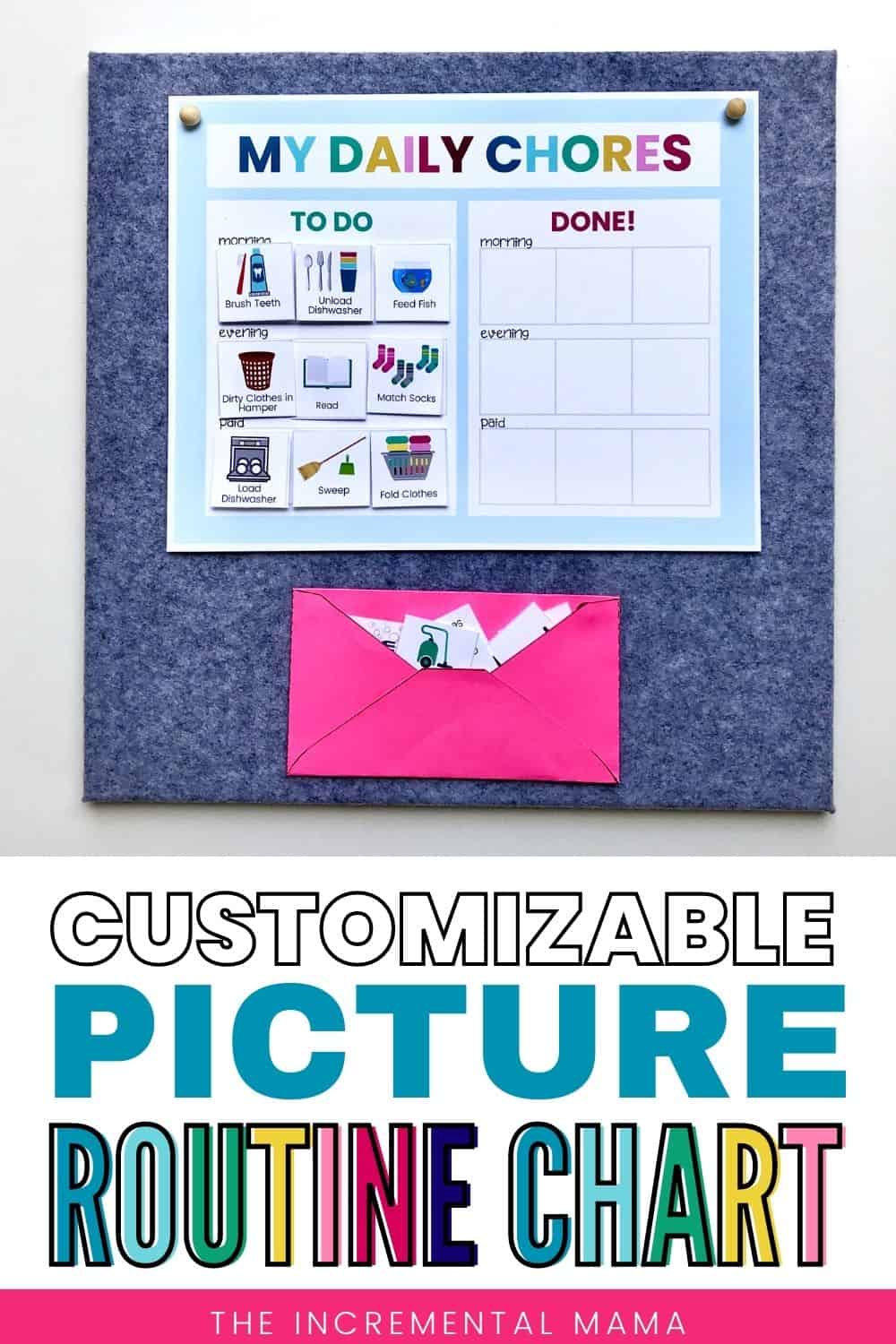 Customizable Picture Chore Chart to Organize Your Kid's Daily Schedule