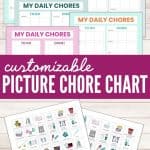 customizable chore chart with pictures