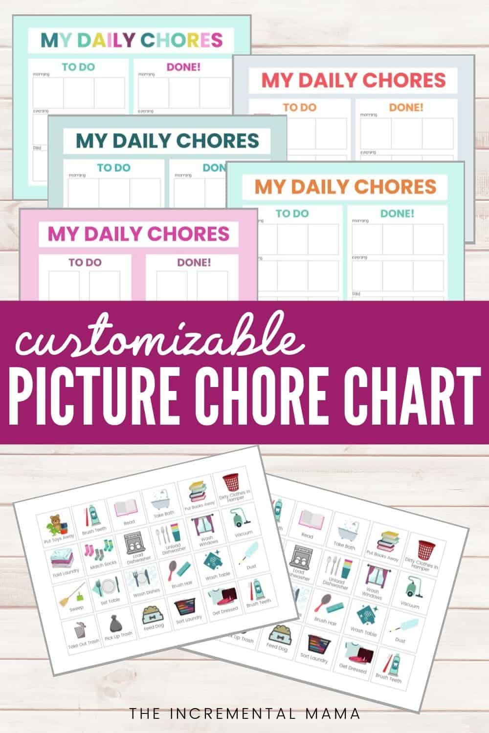 Customizable Picture Chore Chart to Organize Your Kid's Daily Schedule