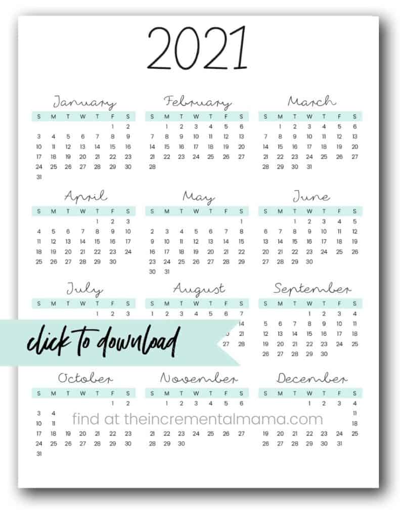 free pdf 2021 calendar