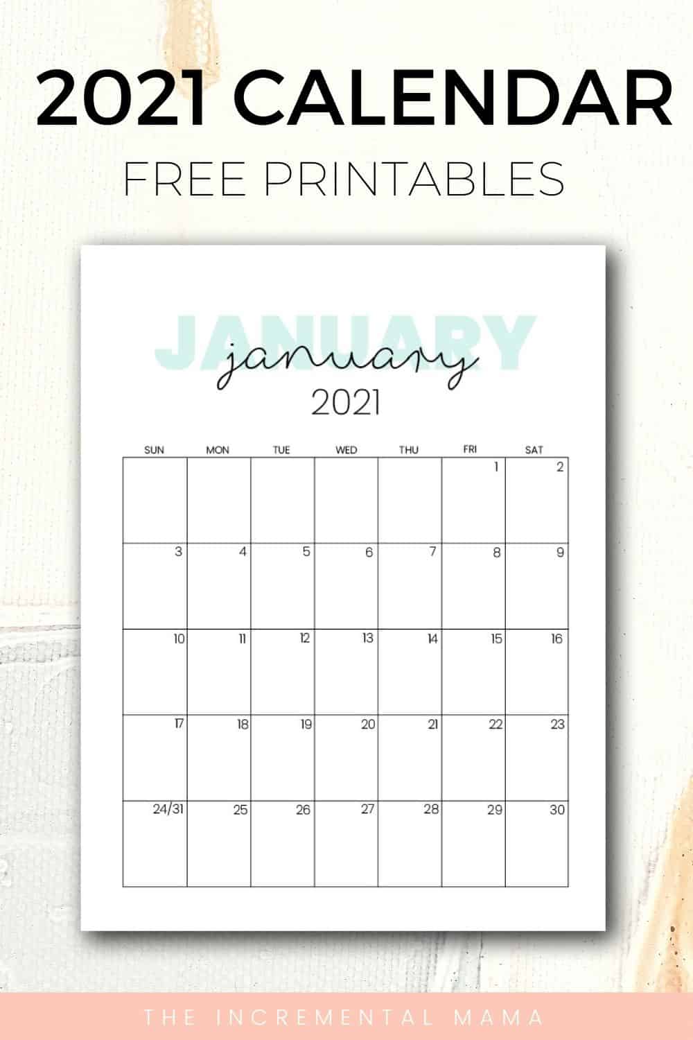 Cute 2021 Printable Calendar (12 Free Printables)