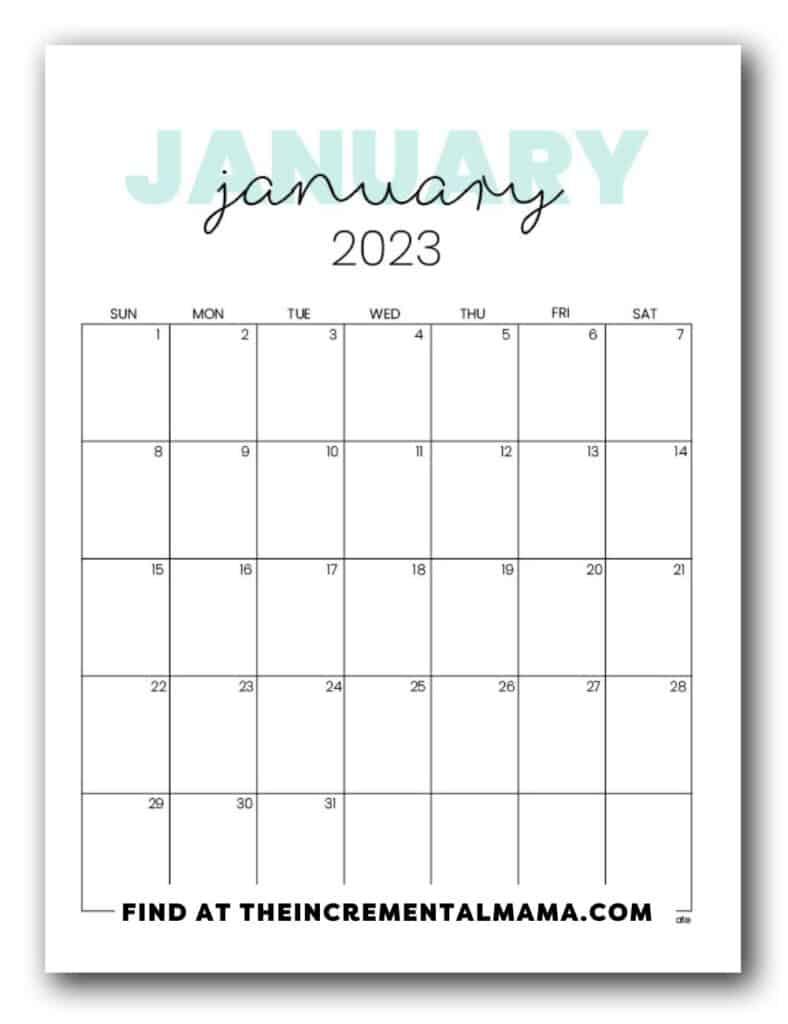 Cute 2023 Printable Calendar - 12 Free Printables to Get Organized