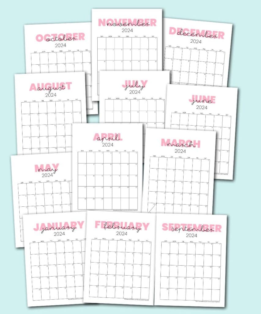 2024 Cute Calendar Templates to Organize Your Life - The Incremental Mama