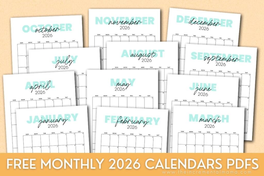 teal simple free printable calendars