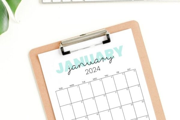 free cute printable january calendar