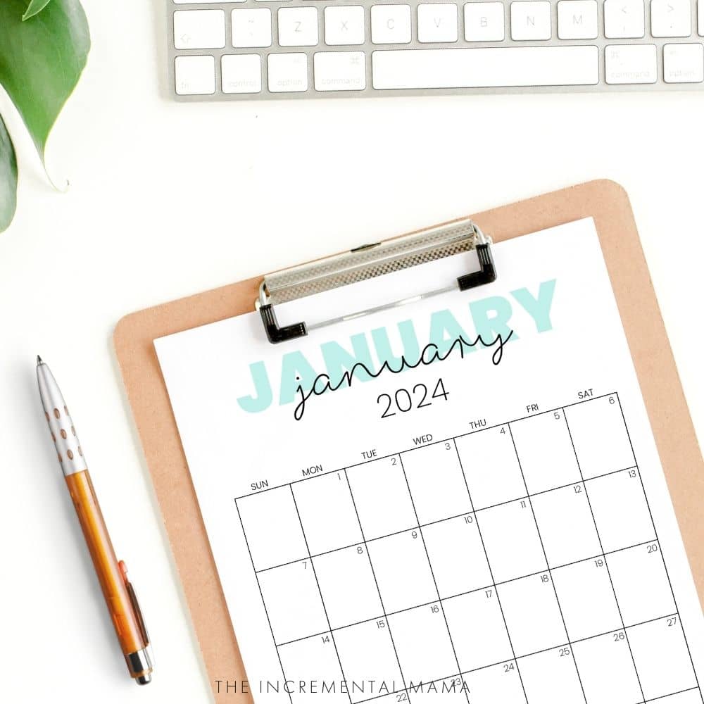 cute blank calendar template