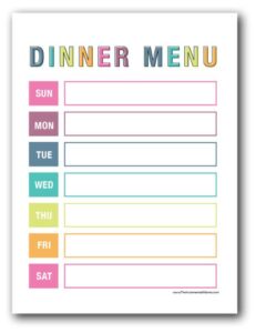 Free Printable Weekly Meal Planner &amp; Grocery List