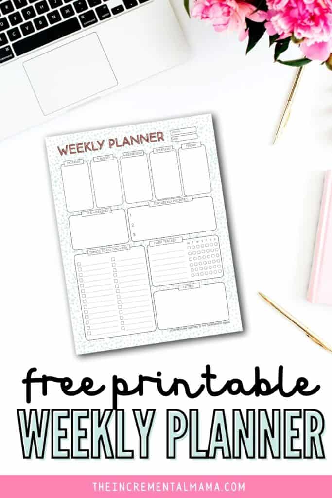 cute weekly planner printable pdf