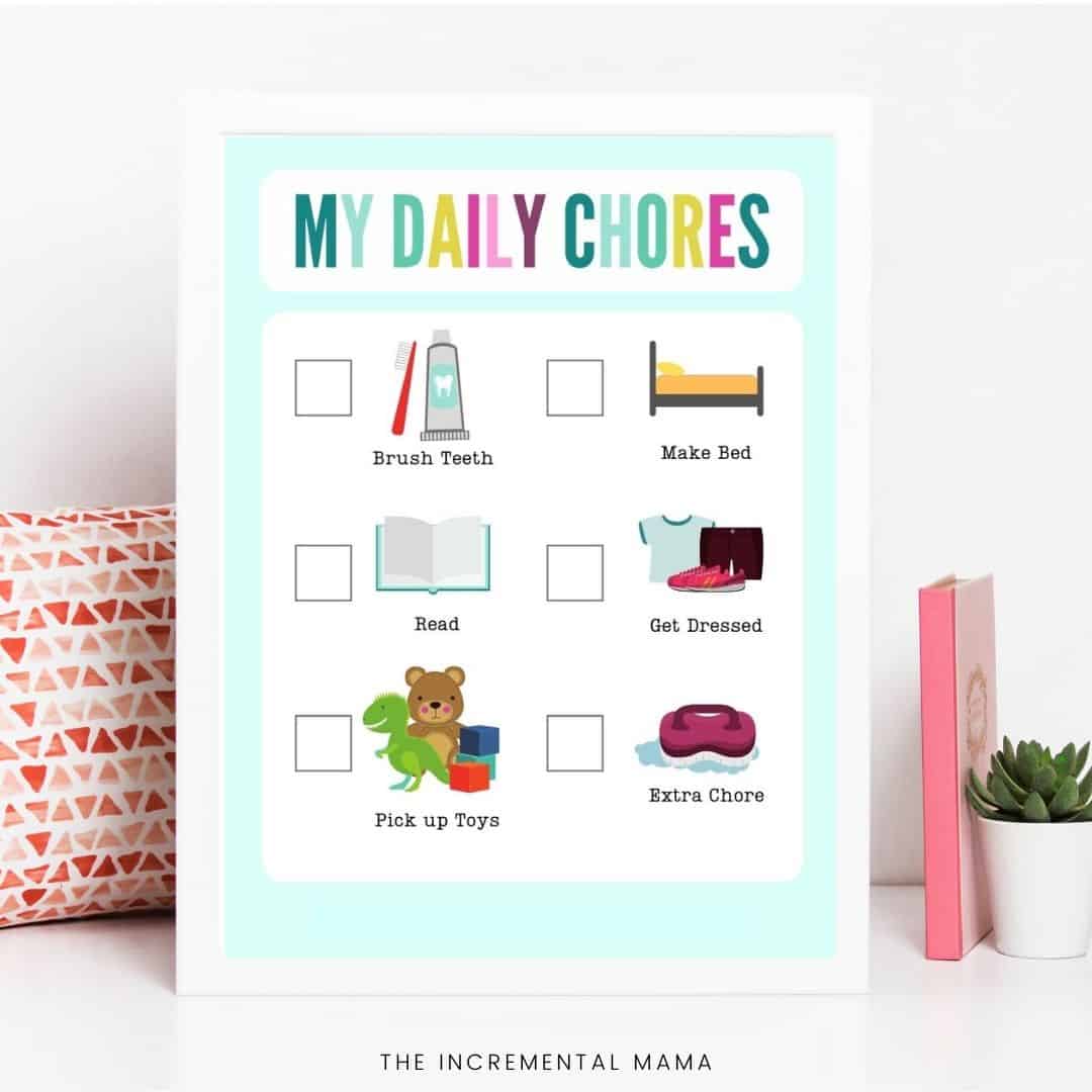 Colorful Printable Chore Chart for Kids - Simple Living Mama