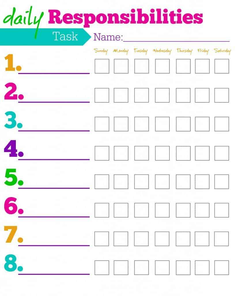 15 Free Chore Chart Printables For Kids The Incremental Mama