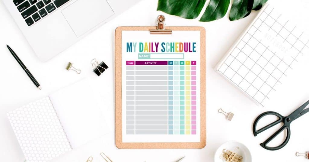 daily schedule printable for kids