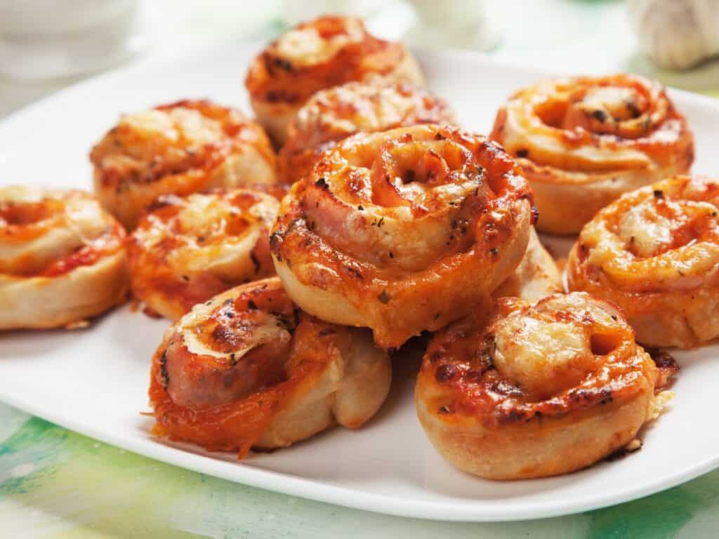 pizza rolls on a plate