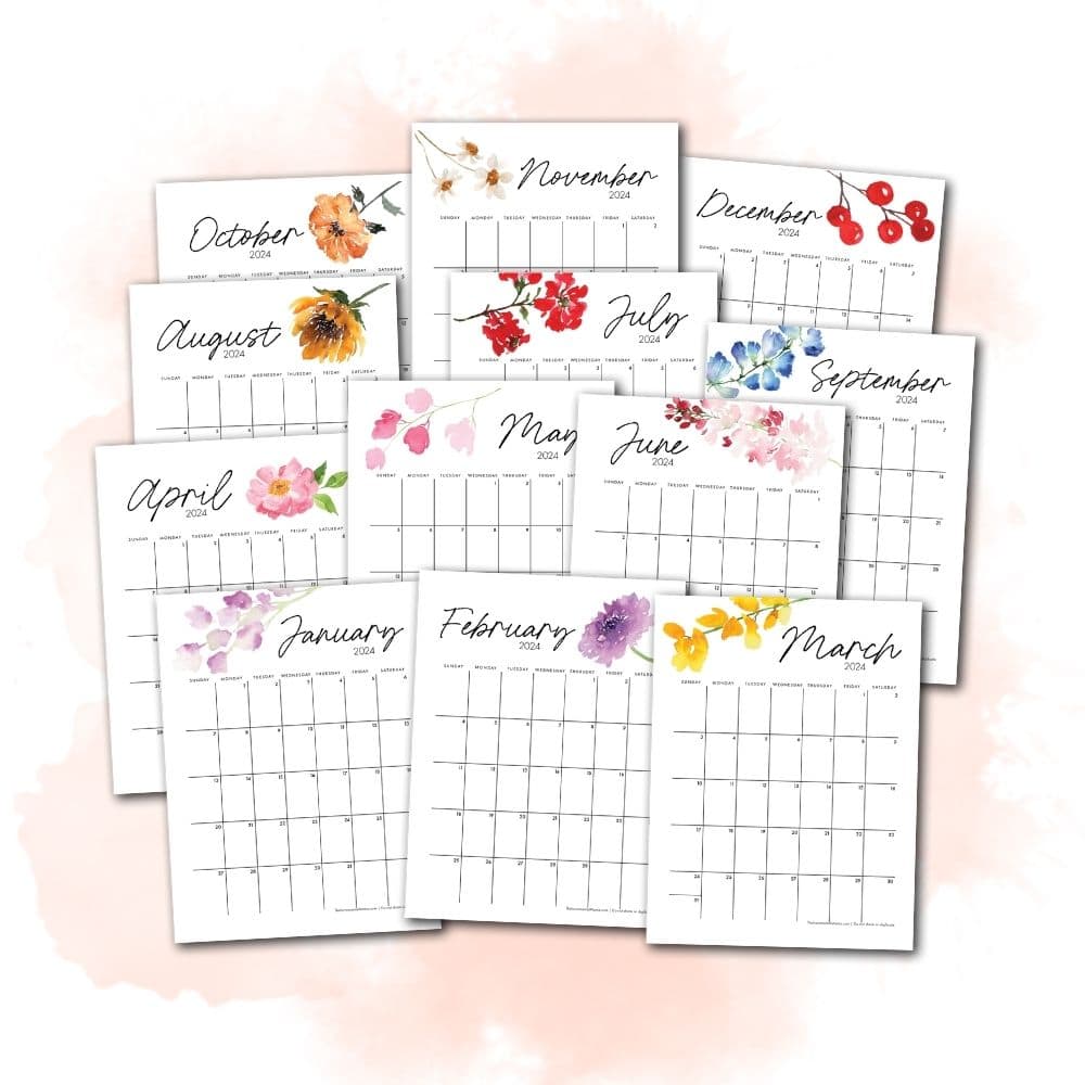 free colorful calendars printables