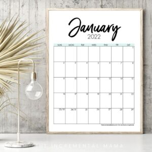 Cute 2022 Printable Calendar - 12 Free Printables To Get Organized