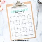 minimal calendar printable PDF