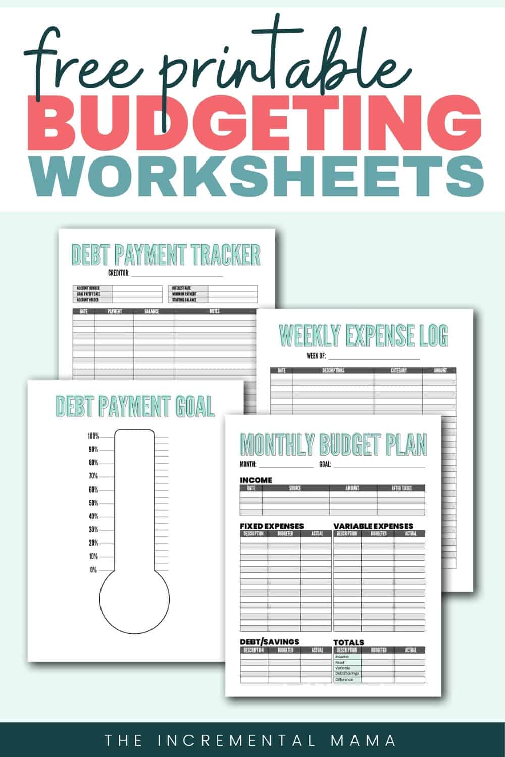 household budget worksheets printable