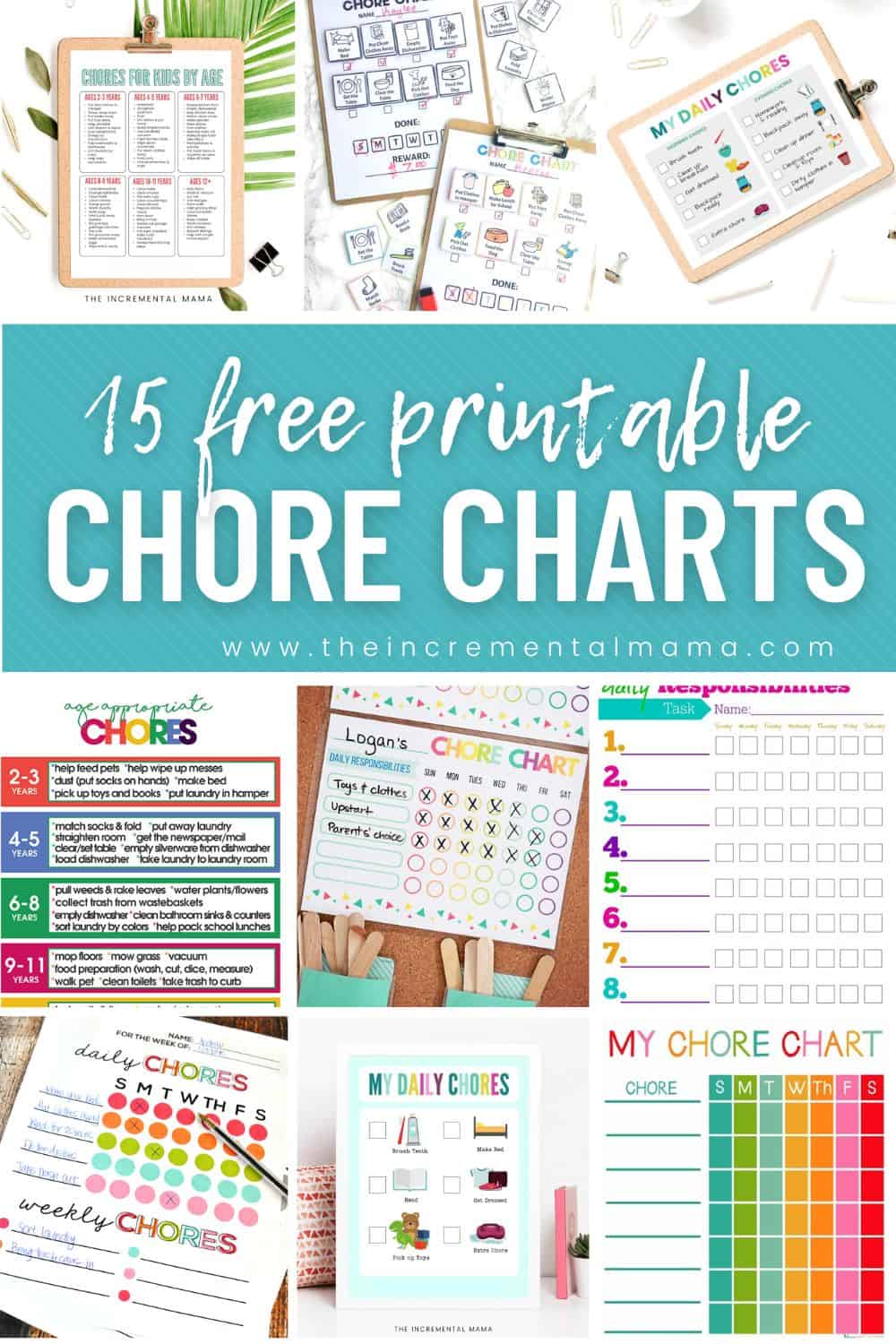 15 Free Chore Chart Printables for Kids - The Incremental Mama