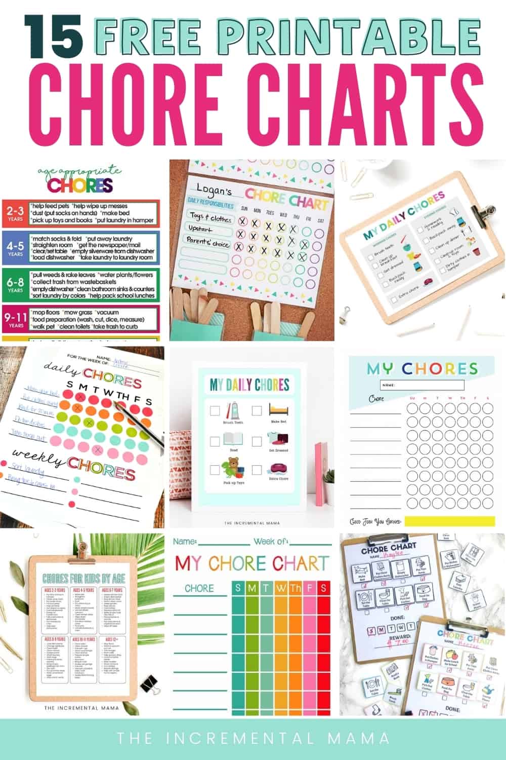 15 Free Chore Chart Printables for Kids - The Incremental Mama