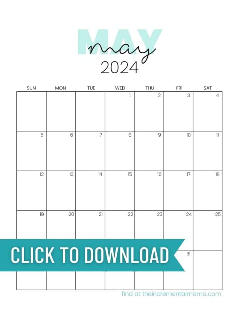 Cute Printable Calendars for 2024 (Free Monthly Templates) - The ...