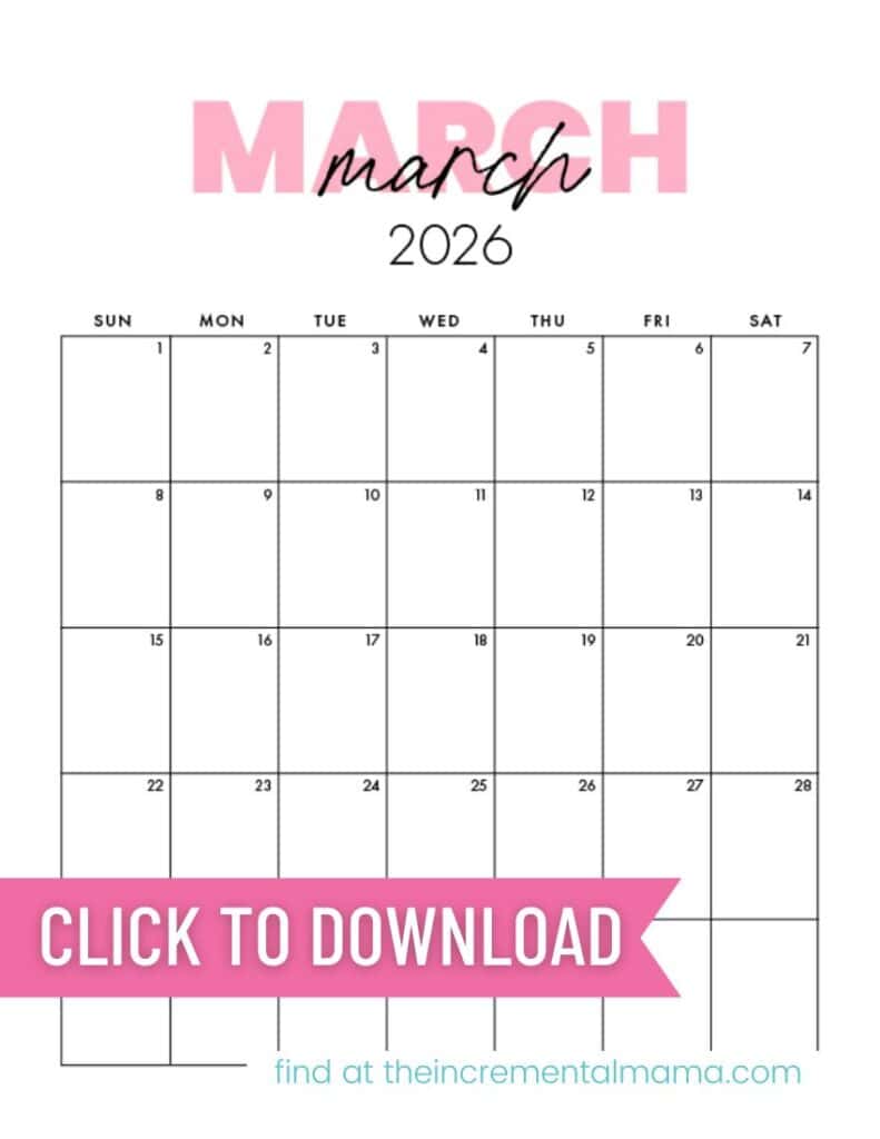 free march calendar