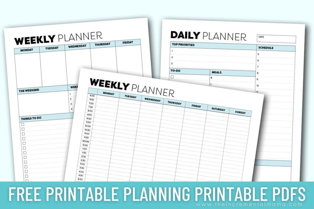 daily and weekly planner PDF schedule