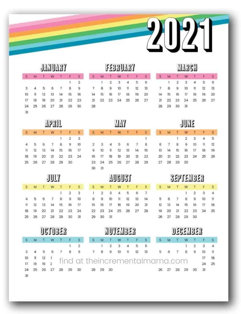 2021 deals printable calendar