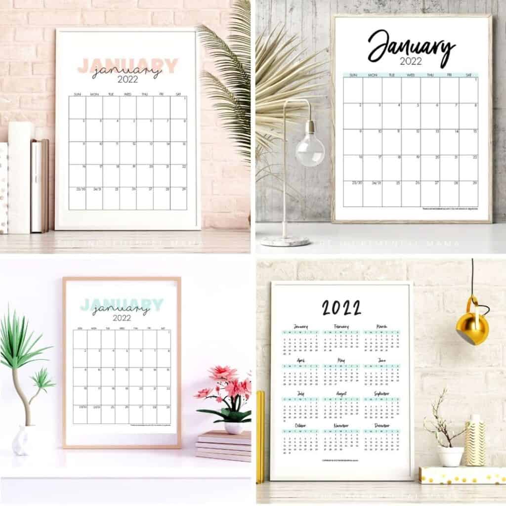 2022 One-Page Calendar PDF