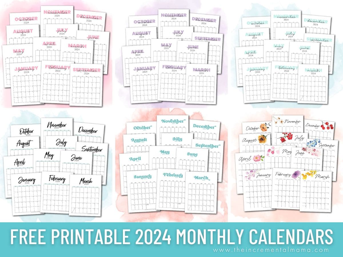 Free 2024 Floral Calendar Download (12 Monthly Templates) - The ...