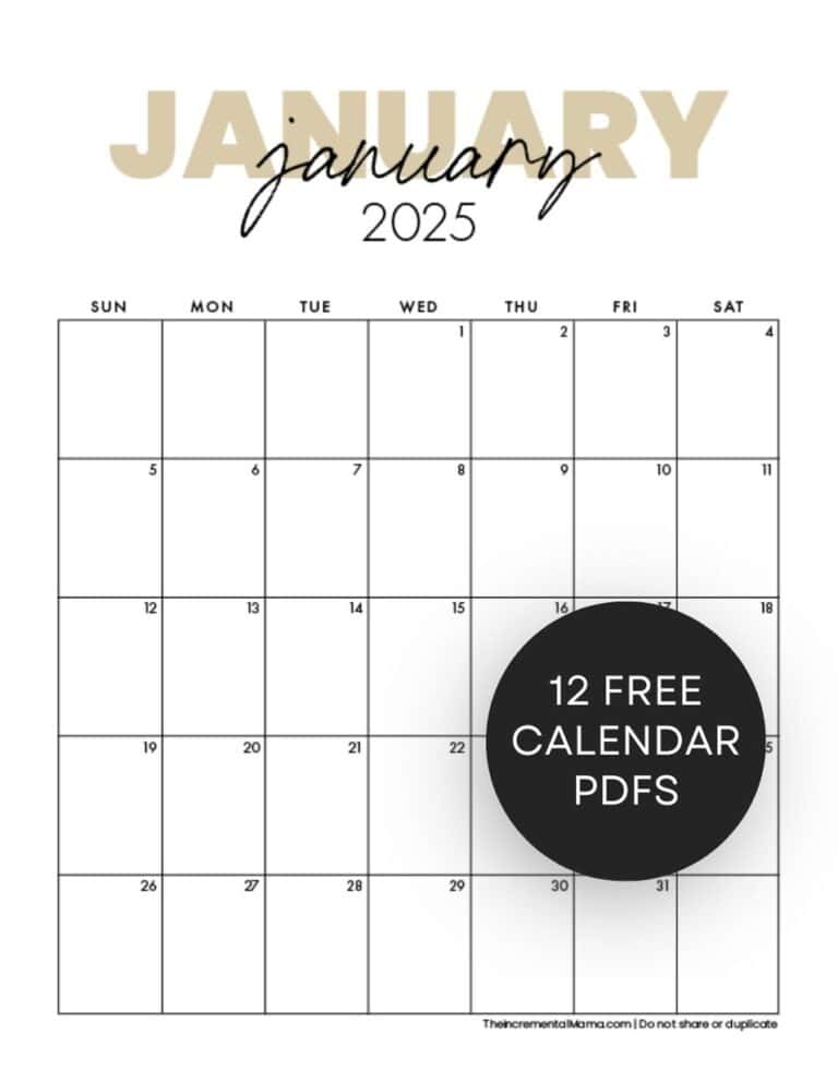Free Printable 2025 Monthly Calendar (January - December PDFs) - The ...