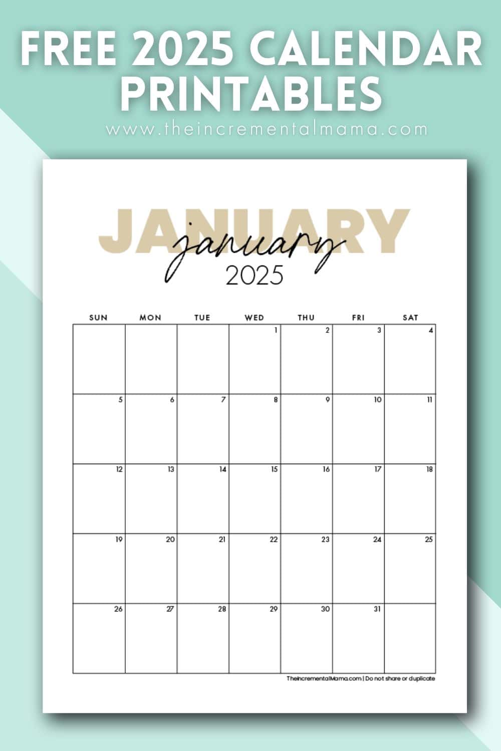 Free Printable 2025 Monthly Calendar (January December PDFs) The