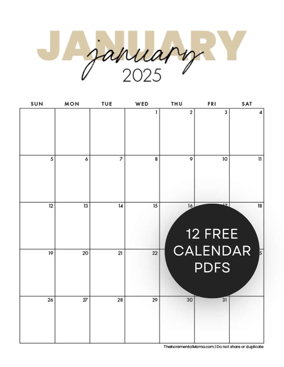 Free Printable 2025 Monthly Calendar (January December PDFs) The