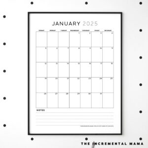 Free 2025 Monthly Calendar PDF Printable With Lined Section - The ...