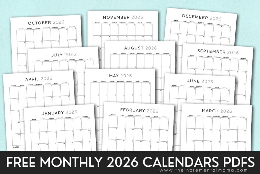 free simple calendar printable