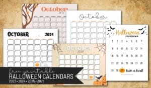 5 Free Printable Halloween Calendar Templates