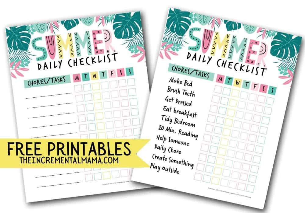Free Summer Chore Chart to Keep Kids Busy & Mom Happy Free Summer Chore Chart to Keep Kids Busy & Mom Happy