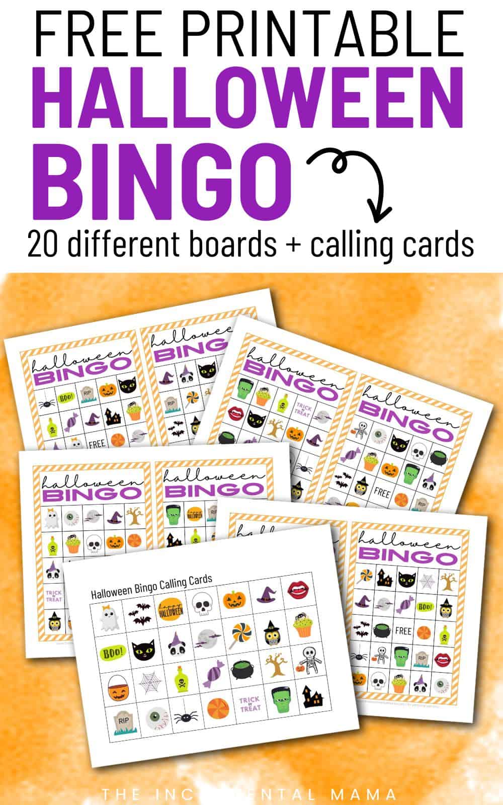 20 Free Printable Halloween Bingo Cards for Kids - The Incremental Mama