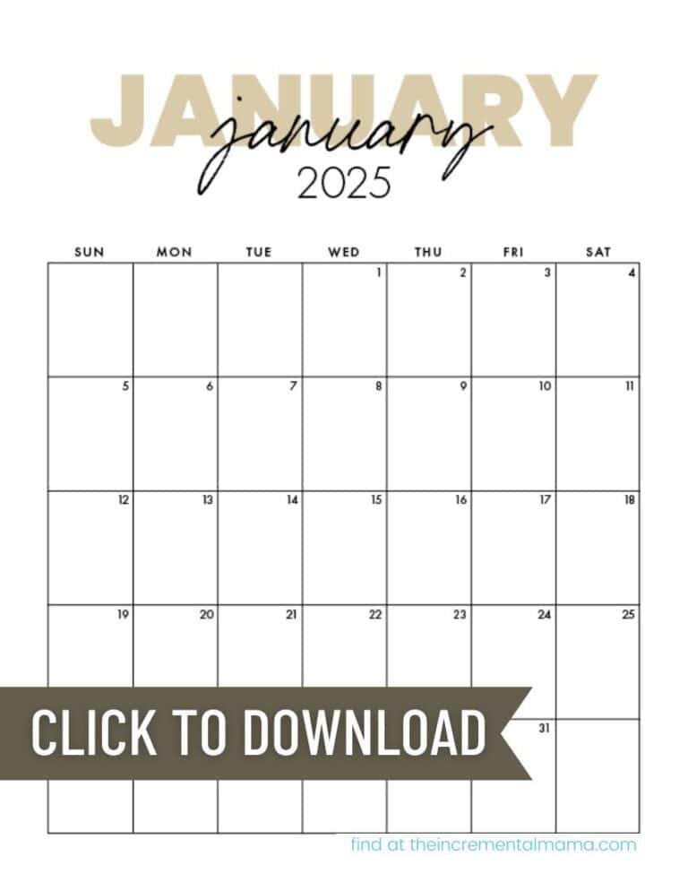 Free Printable 2025 Monthly Calendar (January - December PDFs) - The