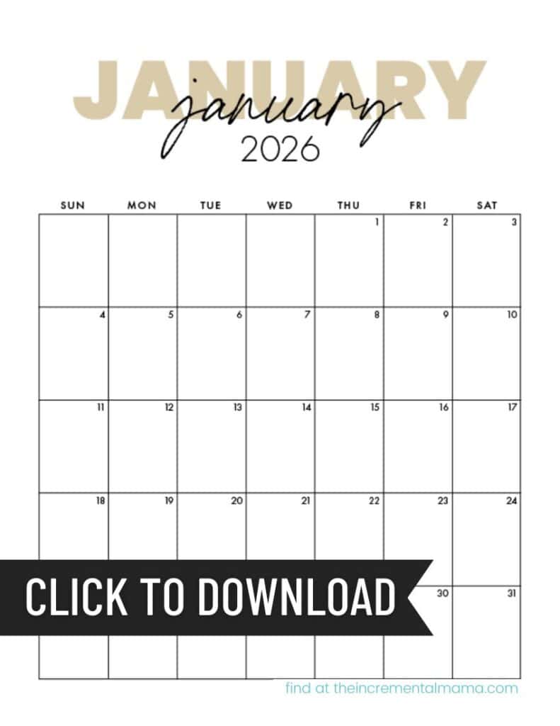 free printable 2026 monthly calendar (january - december pdfs