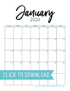 Free Printable Monthly Calendar 2024 - January to December - The ...